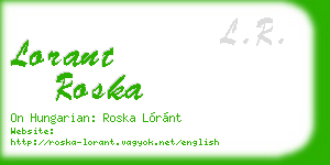 lorant roska business card