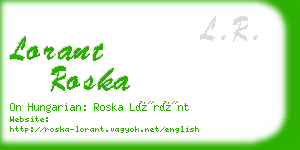 lorant roska business card